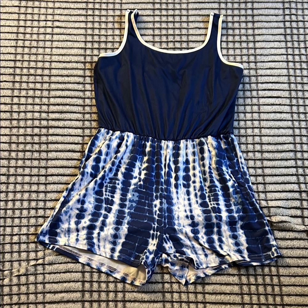 New Blue Tie-Dye Romper (Girls XL)